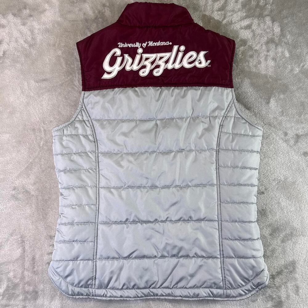 G3 University of Montana Grizzlies Puffer Vest Maroon Gray Full Zip NCAA - Picture 2 of 8